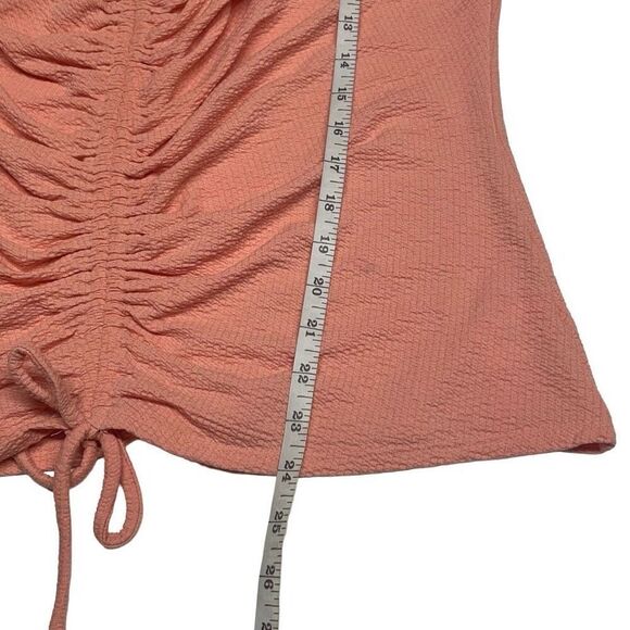 the general good Peach Textured Strappy Back Cinched Front Top N0473 - Picture 5 of 7